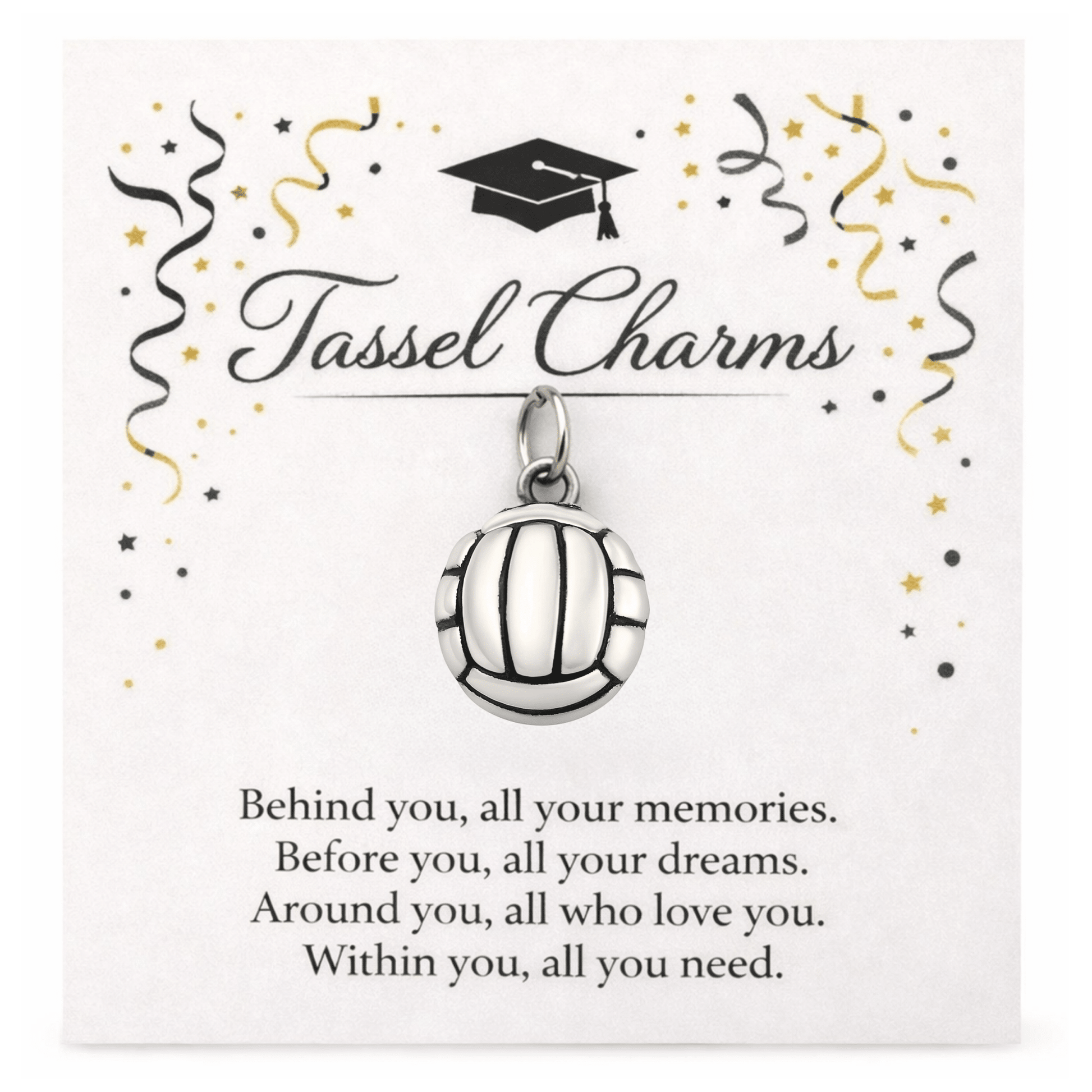 Volleyball Graduation Tassel Charm - Nifty Decor & More