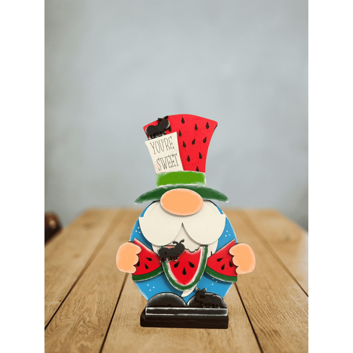 Watermelon Gnome Summer Shelf Sitter Handcrafted You’re Sweet Fruit Theme Home Decor - Nifty Decor & More