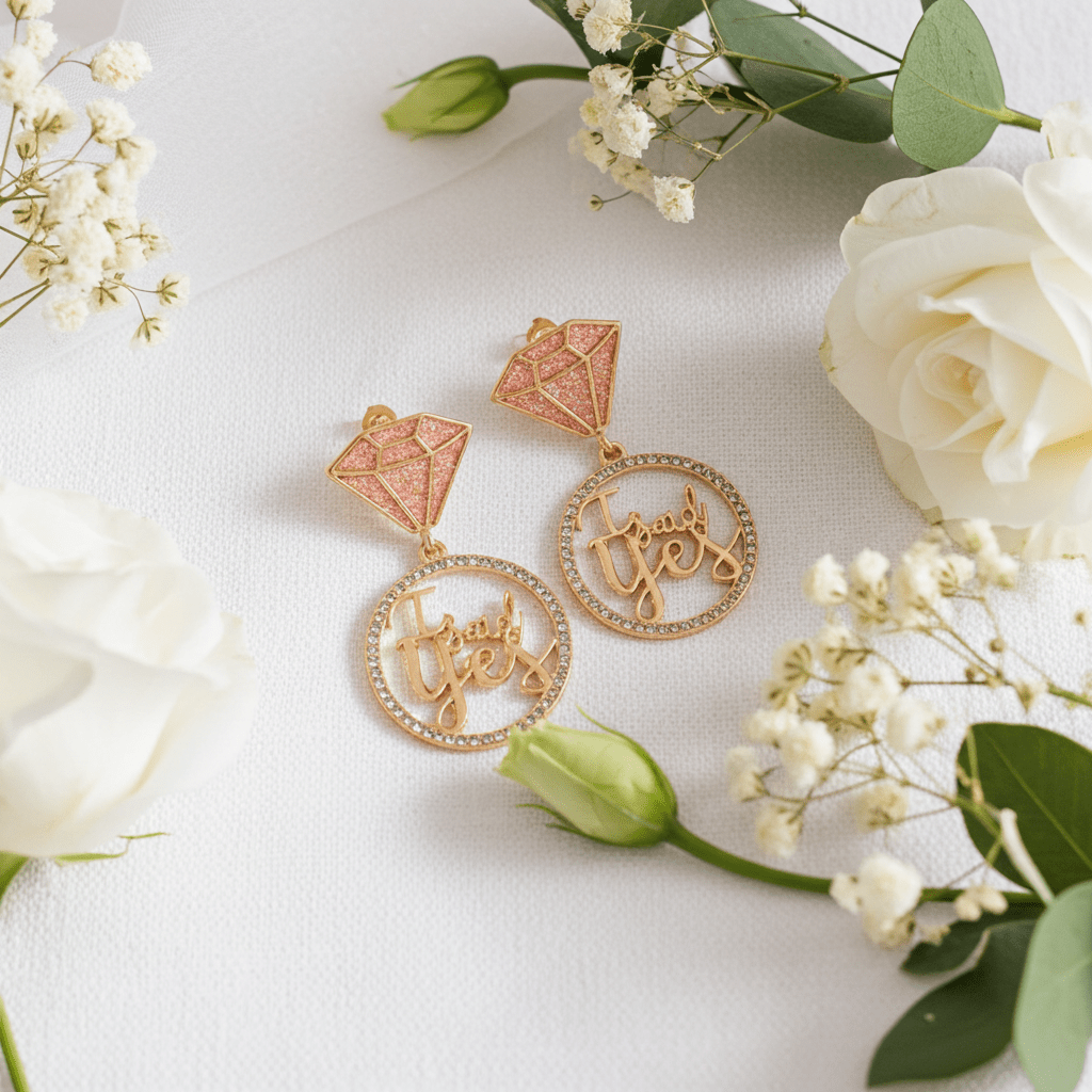 Wedding Ring Post Earrings - Nifty Decor & More