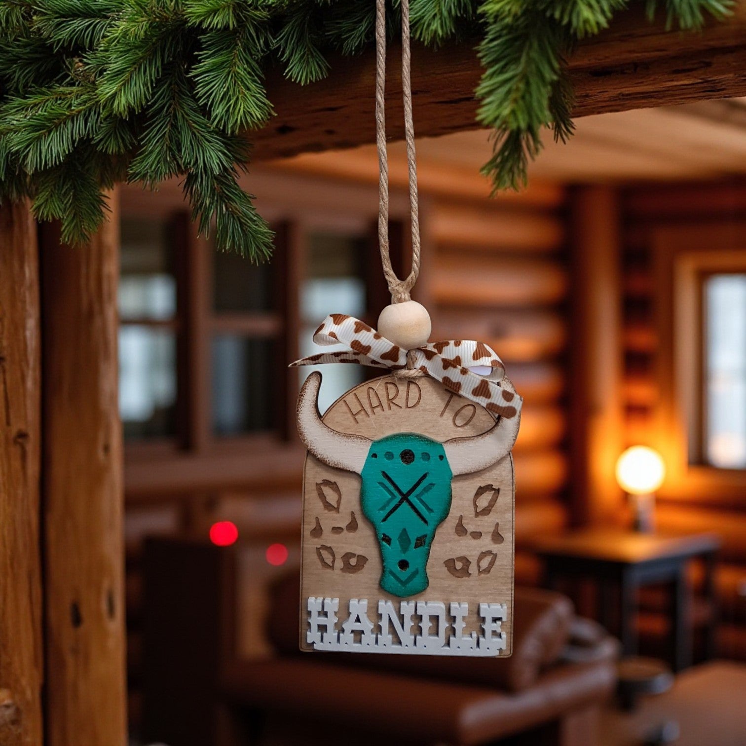 Western Hard To Handle Ornaments Christmas Ornament Blue Skull