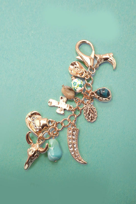 Western Porcelain Bag Charm, Cross Boot & Cowboy Hat Designs, Multi - Purpose Bag and Necklace Charm, Cowgirl Gift - Nifty Decor & More