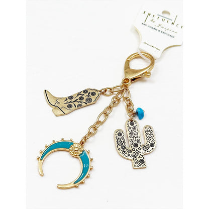 Western Style Bag Charms, Rustic Mixed Design Accessory for Bags and Keys, Unique Gift for Cowgirls and Cowboys Keychains Boot