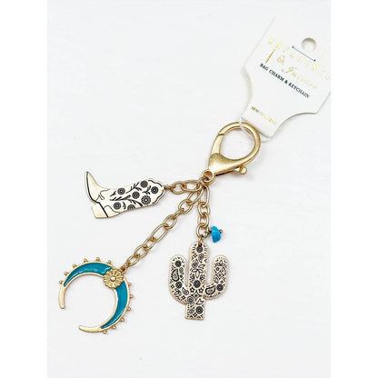 Western Style Bag Charms, Rustic Mixed Design Accessory for Bags and Keys, Unique Gift for Cowgirls and Cowboys Keychains