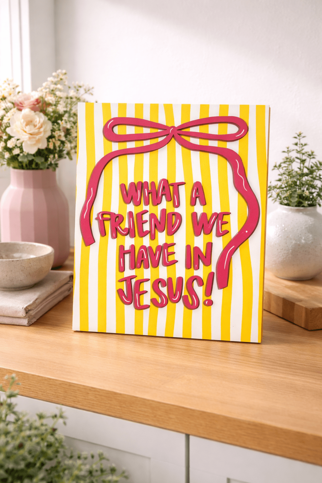 What A Friend We Have In Jesus Sign | Christian Wall Decor | Faith Home Decor | Religious Gift | Bible Verse Wall Art | Christian Nursery | Church Decor - Nifty Decor & More