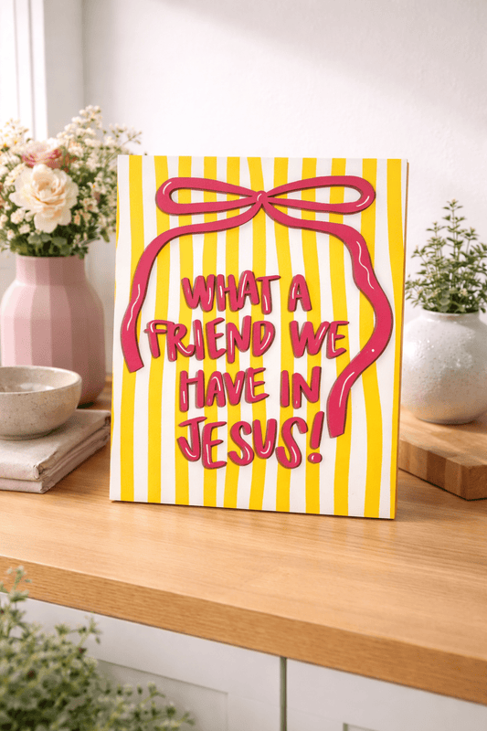 What A Friend We Have In Jesus Sign | Christian Wall Decor | Faith Home Decor | Religious Gift | Bible Verse Wall Art | Christian Nursery | Church Decor - Nifty Decor & More