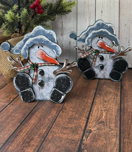 Whimsical Sitting Snowman - Nifty Decor & More