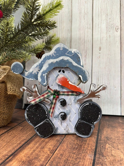 Whimsical Sitting Snowman - Nifty Decor & More