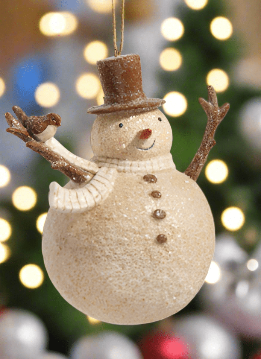 Whimsical Snowman 4.75" Ornament by Raz Imports - Nifty Decor & More