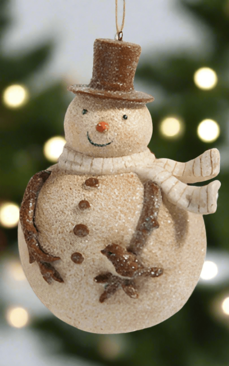 Whimsical Snowman 4.75" Ornament by Raz Imports - Nifty Decor & More