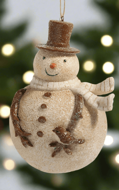 Whimsical Snowman 4.75" Ornament by Raz Imports - Nifty Decor & More