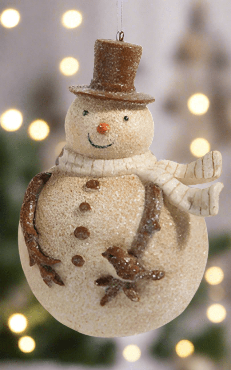 Whimsical Snowman 8" Ornament by Raz Imports - Nifty Decor & More