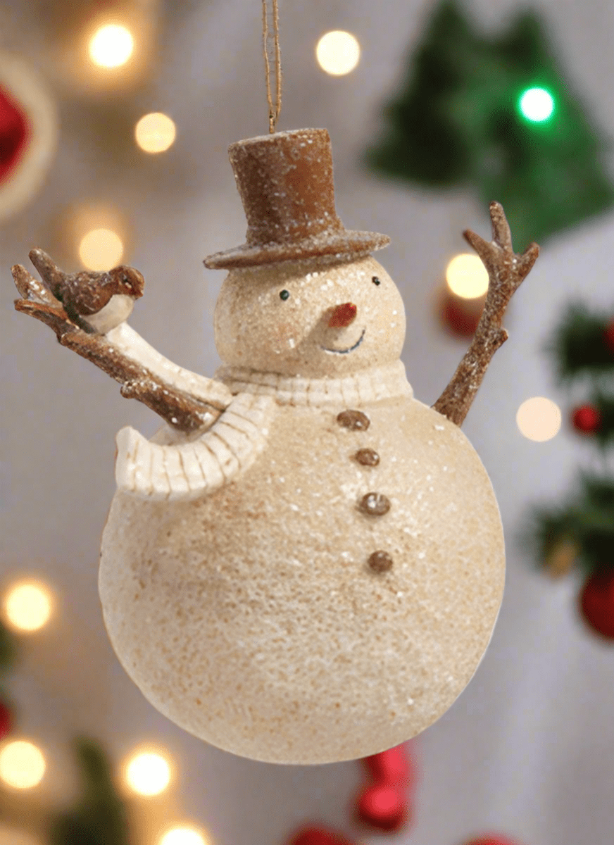 Whimsical Snowman 8" Ornament by Raz Imports - Nifty Decor & More