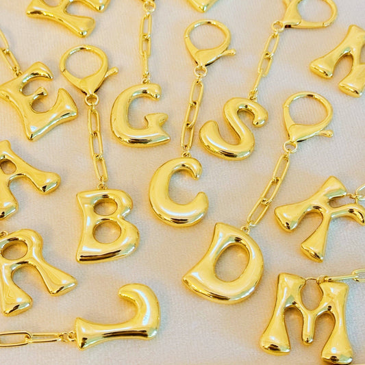 Whimsy Balloon Letter Initial Bag Charm, Fun Preppy Keychain Accessory, Stylish Bag Decoration, Perfect Gift Idea - Nifty Decor & More