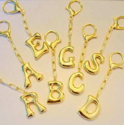 Whimsy Balloon Letter Initial Bag Charm, Fun Preppy Keychain Accessory, Stylish Bag Decoration, Perfect Gift Idea Keychains