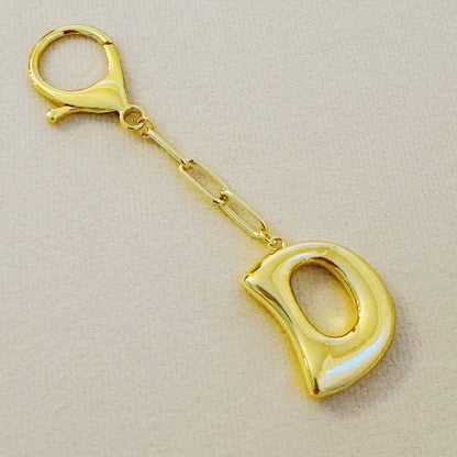 Whimsy Balloon Letter Initial Bag Charm, Fun Preppy Keychain Accessory, Stylish Bag Decoration, Perfect Gift Idea Keychains D