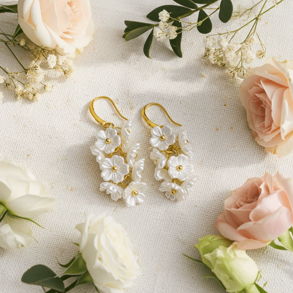 White Flower Fringe Earrings - Nifty Decor & More