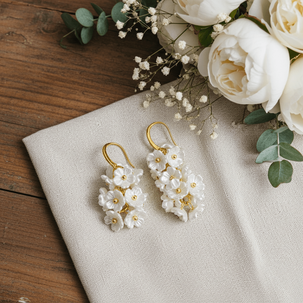 White Flower Fringe Earrings - Nifty Decor & More