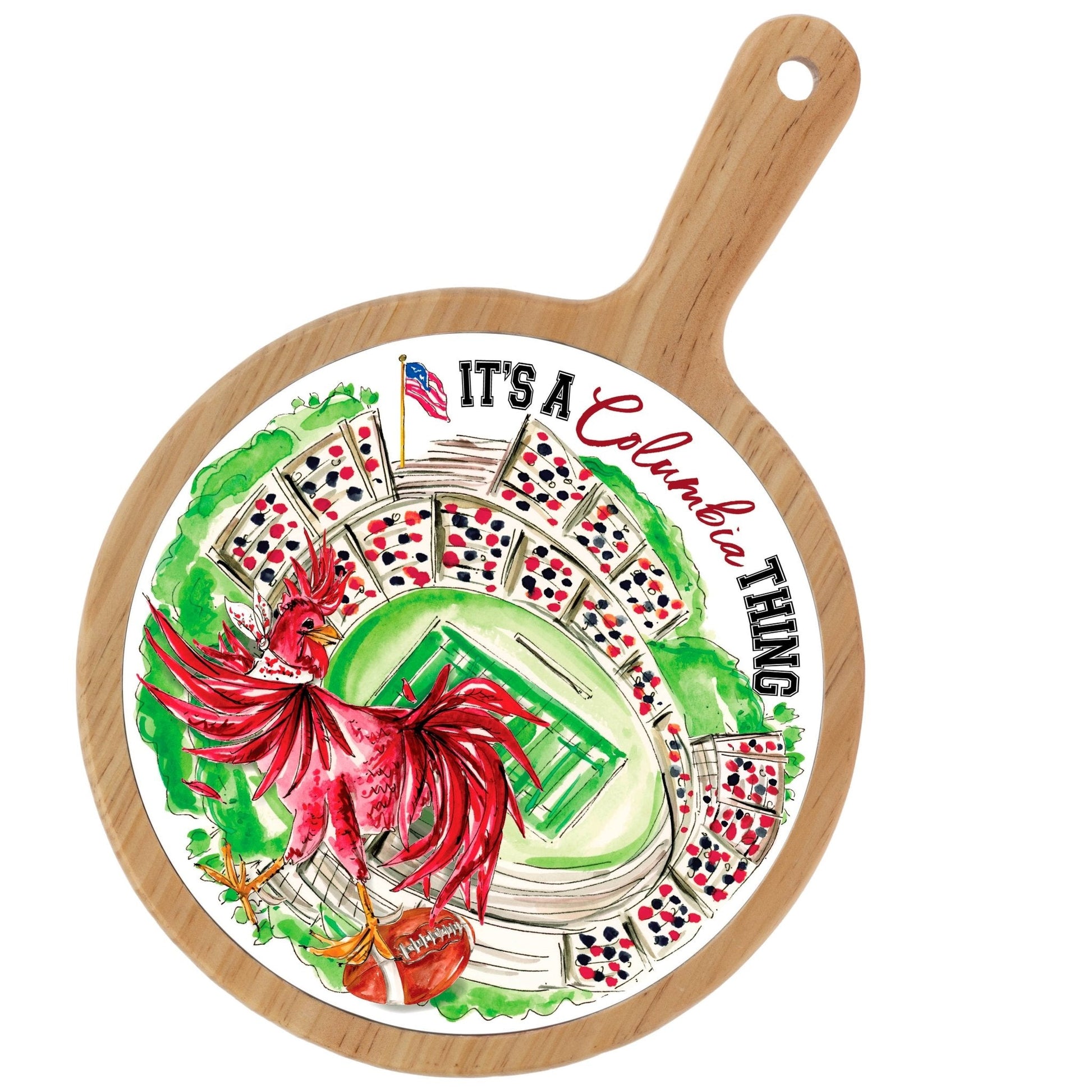 White Rooster Stadium Collegiate Cheese Board - Nifty Decor & More