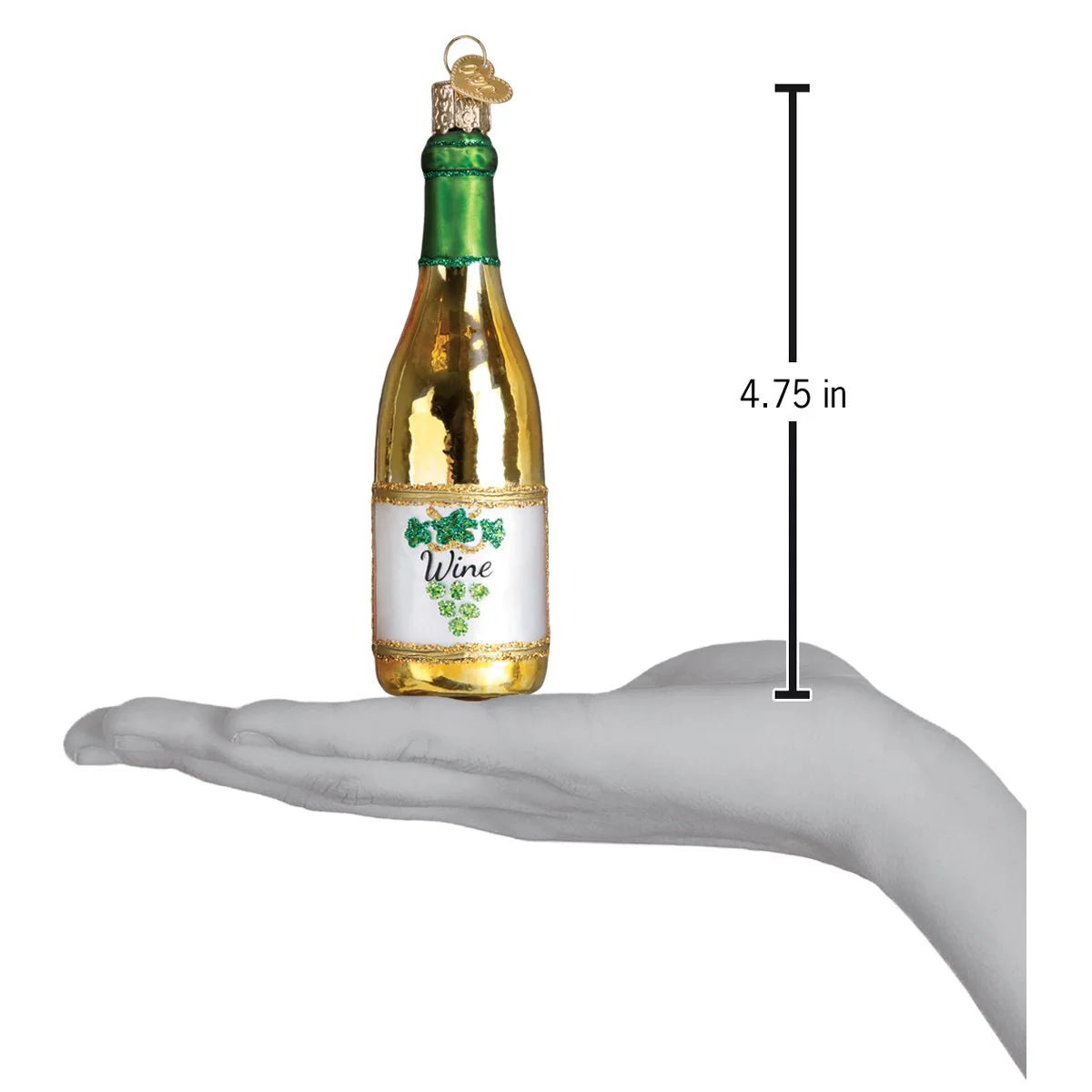 White Wine Bottle Ornament - Nifty Decor & More