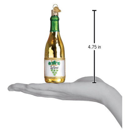 White Wine Bottle Ornament - Nifty Decor & More