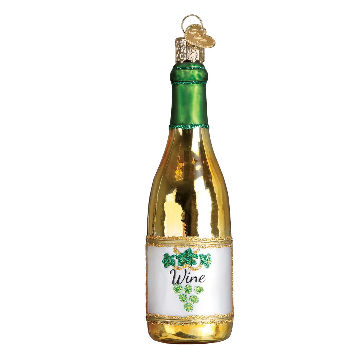 White Wine Bottle Ornament - Nifty Decor & More