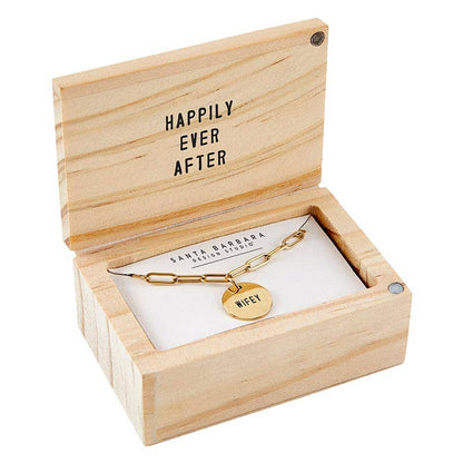 Wifey Link Chain Charm Necklace Jewelry