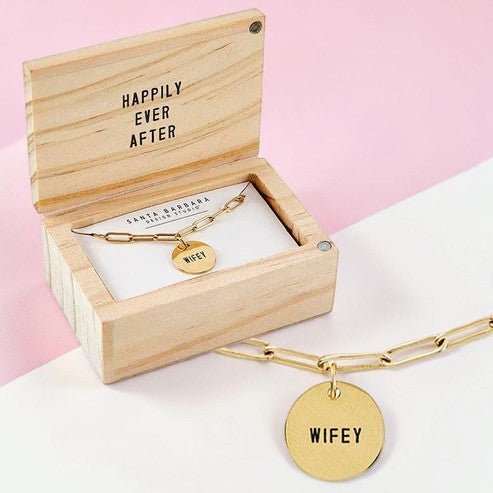 Wifey Link Chain Charm Necklace - Nifty Decor & More
