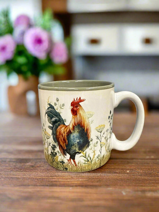 Wildflower Rooster Mug coffee mug