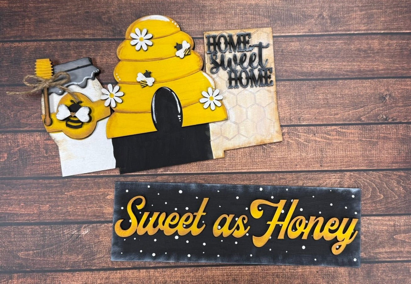 Window Box Interchangeable Inserts | Rustic Farmhouse Decor for Seasonal Celebrations & Home Styling TABLE DECOR Sweet as Honey