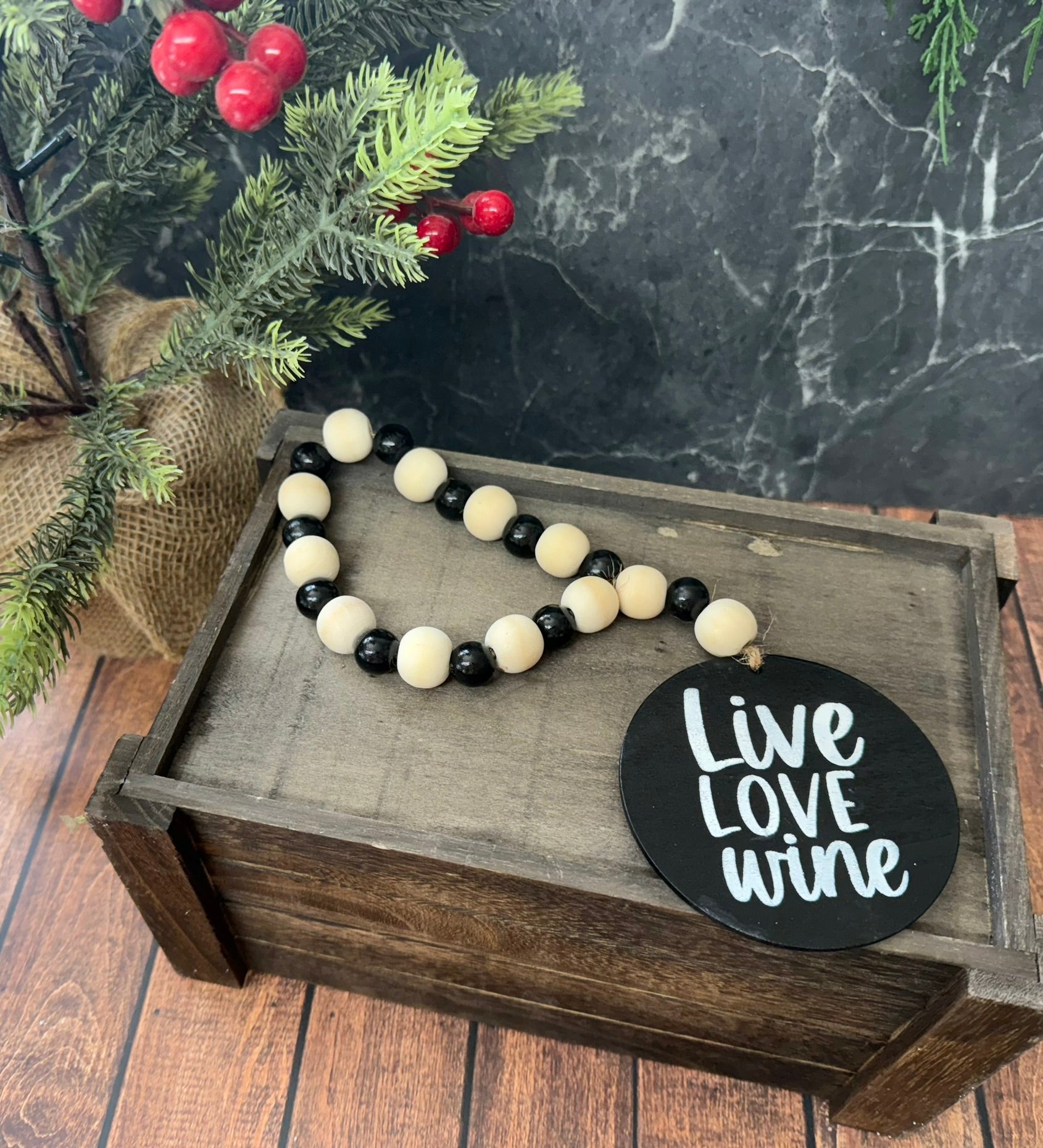 Wine Bottle Bead Garland