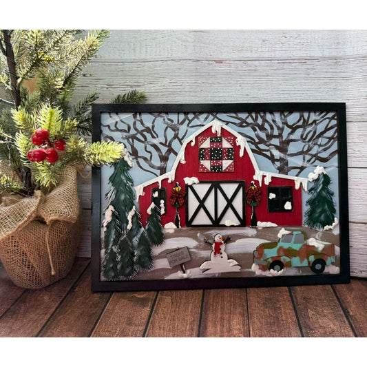 Winter Barn Scene - Nifty Decor & More