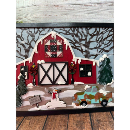 Winter Barn Scene - Nifty Decor & More