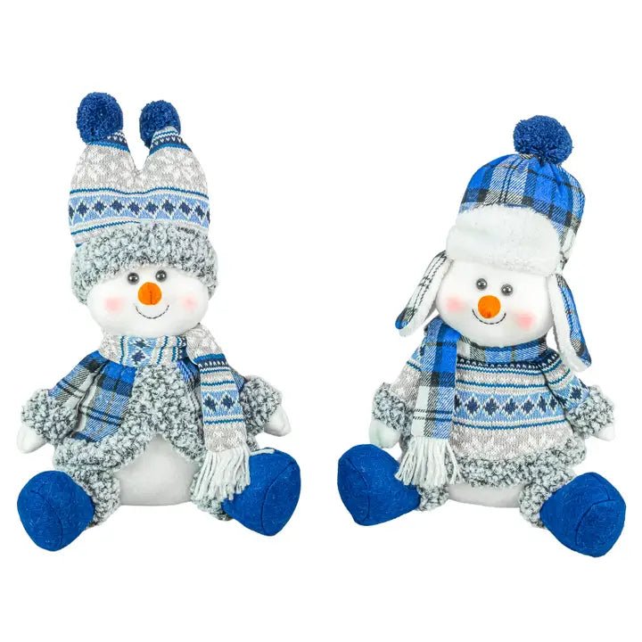 Winter Blues Christmas Snowman Sitter - Nifty Decor & More