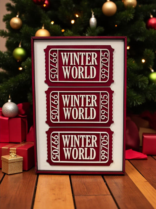 Winter World Ticket Wall Art - Cozy Travel Quote Decor for Home & Gift for Wanderers - Nifty Decor & More