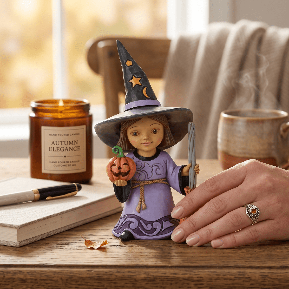 Witch with Broom Figurine - Nifty Decor & More