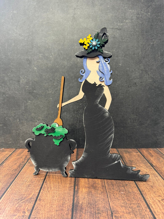 Witch with Cauldron - Nifty Decor & More