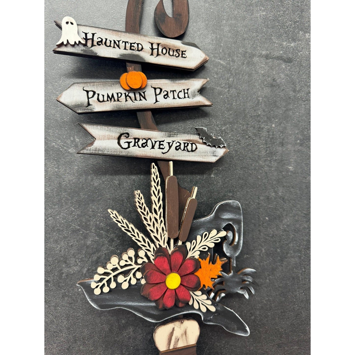 Witches Broom Door Hanger Halloween Front Door Decor Spooky Witch Broomstick Sign - Nifty Decor & More