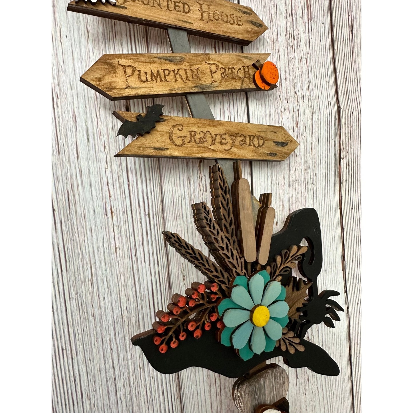 Witches Broom Door Hanger Halloween Front Door Decor Spooky Witch Broomstick Sign - Nifty Decor & More