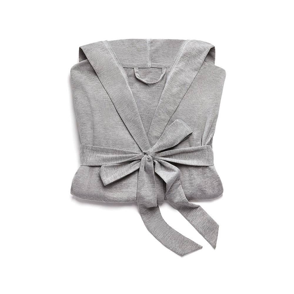 Women's Grey Hooded Spa & Bath Robe - Nifty Decor & More