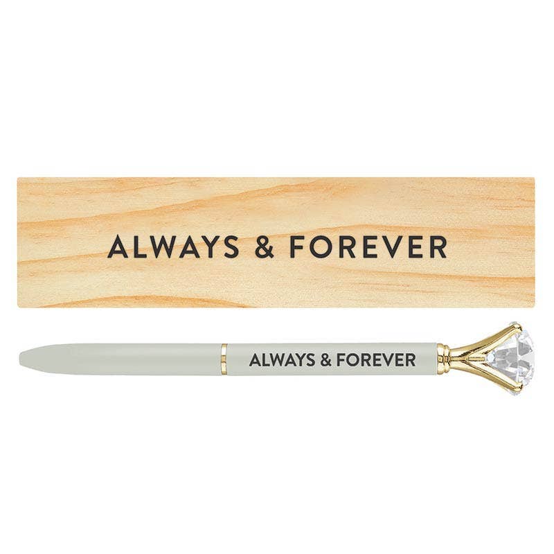 Wood Box with Pen Gem Pen - Always & Forever - Nifty Decor & More