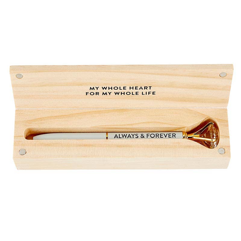 Wood Box with Pen Gem Pen - Always & Forever