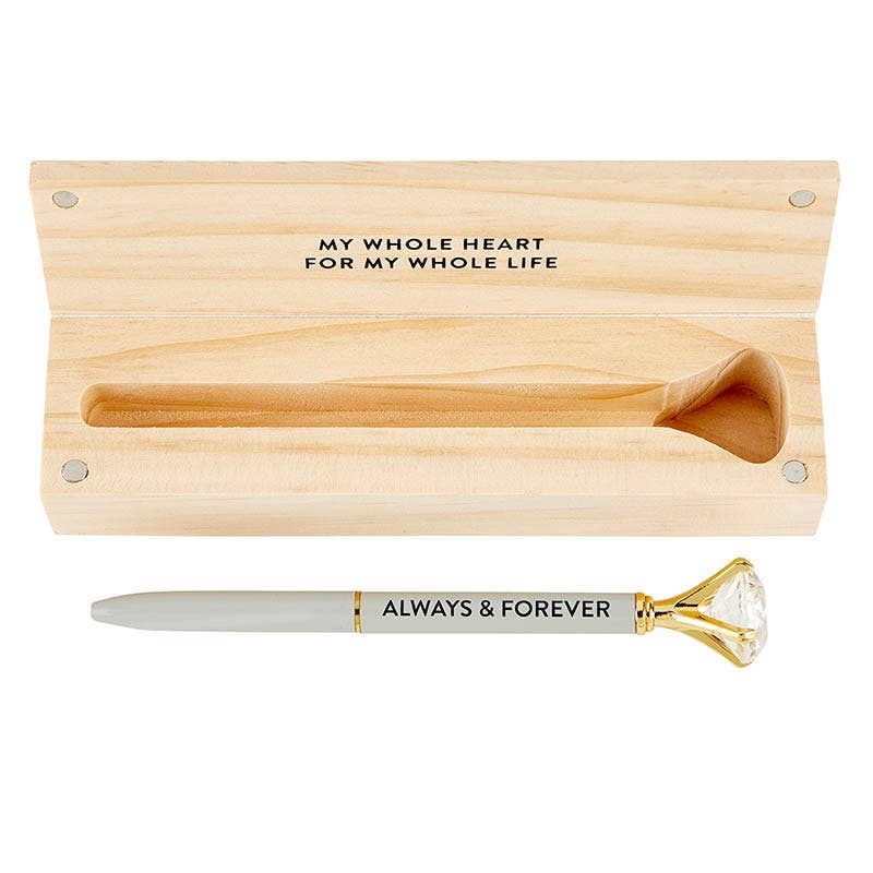 Wood Box with Pen Gem Pen - Always & Forever