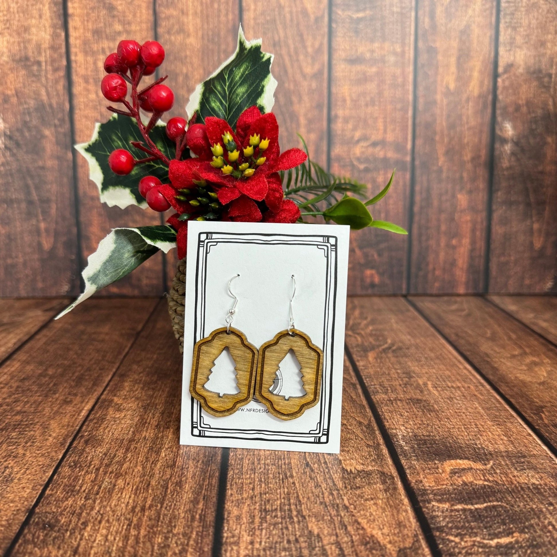 Wooden Christmas Earrings - Nifty Decor & More