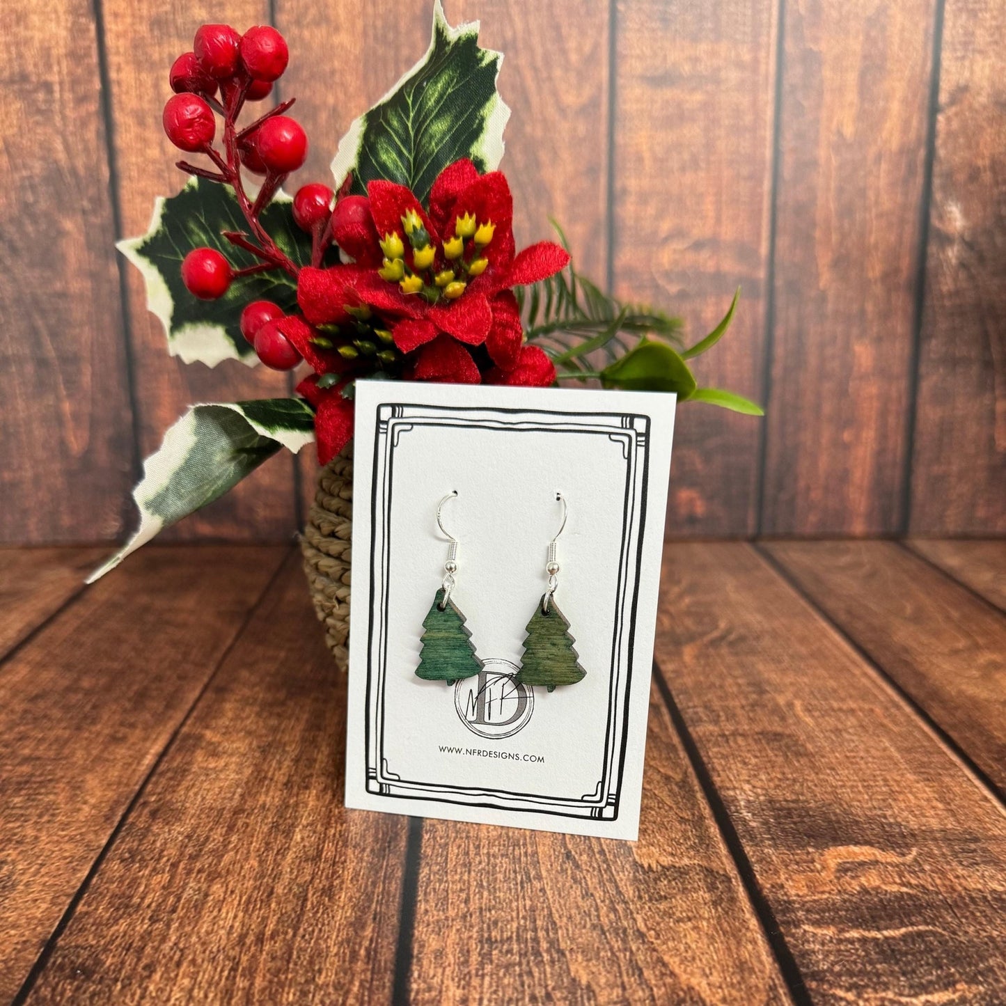 Wooden Christmas Earrings - Nifty Decor & More