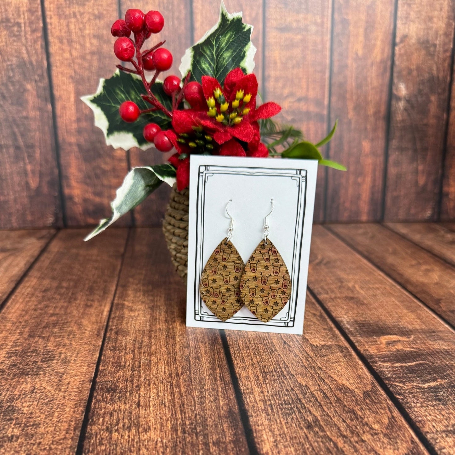Wooden Christmas Earrings - Nifty Decor & More