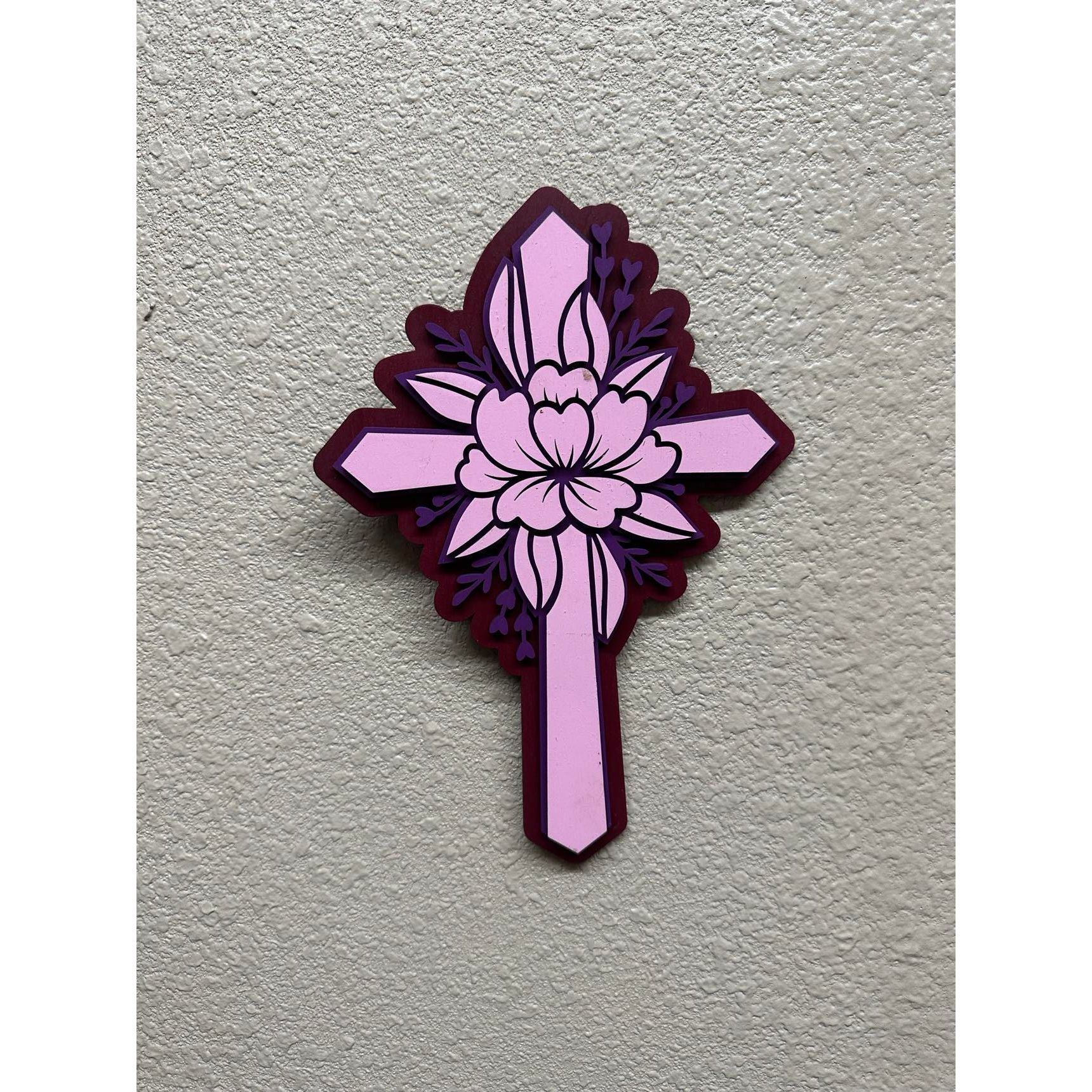 Layered Wood Cross Wall Decor