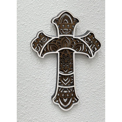 Wooden Crosses Small White/Dark Stain