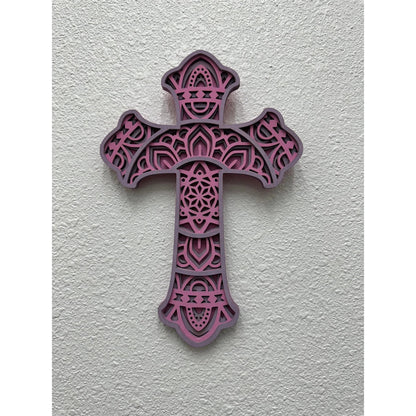 Wooden Crosses Small Purple/Pink