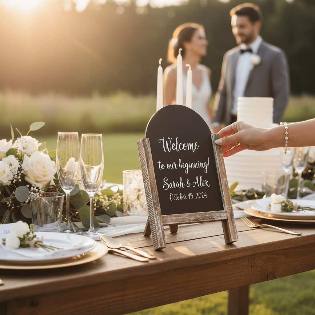 Wooden Easel Table Chalkboard - Nifty Decor & More