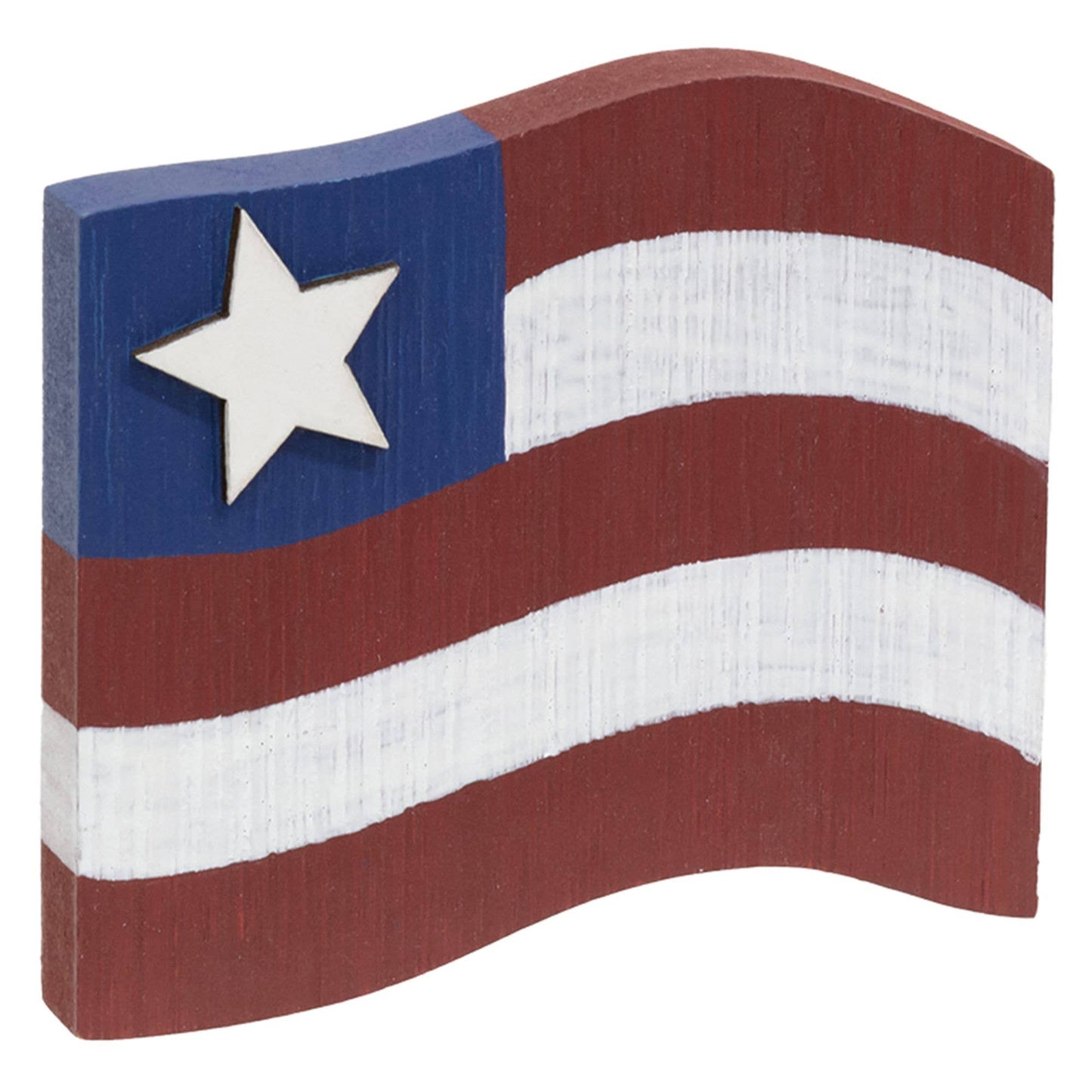 Wooden Flag w/Star Sitter - Nifty Decor & More